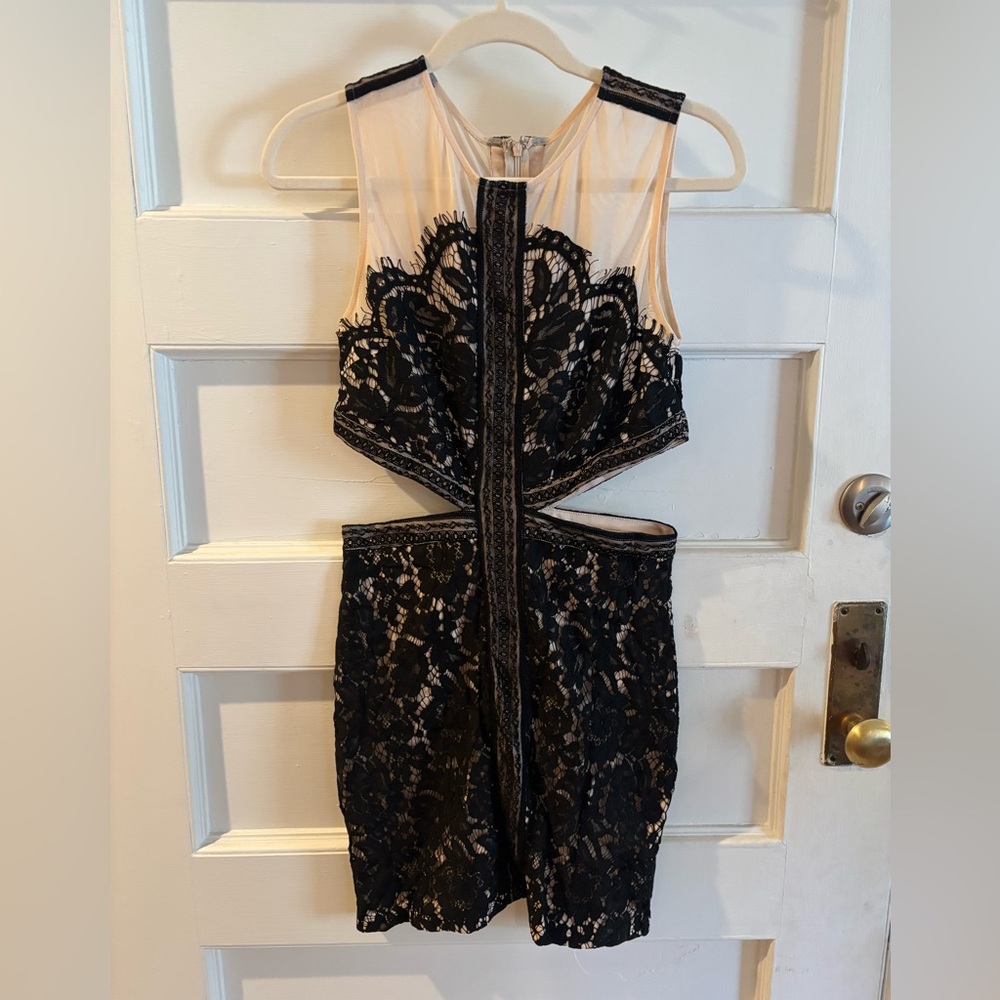 TOBI black lace cutout dress